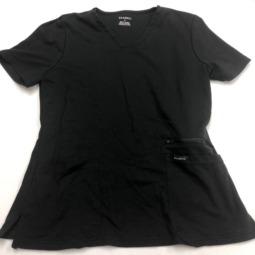 Jaanuu black v-neck scrub top